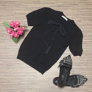 Black Zara Blouse with Bow Detail